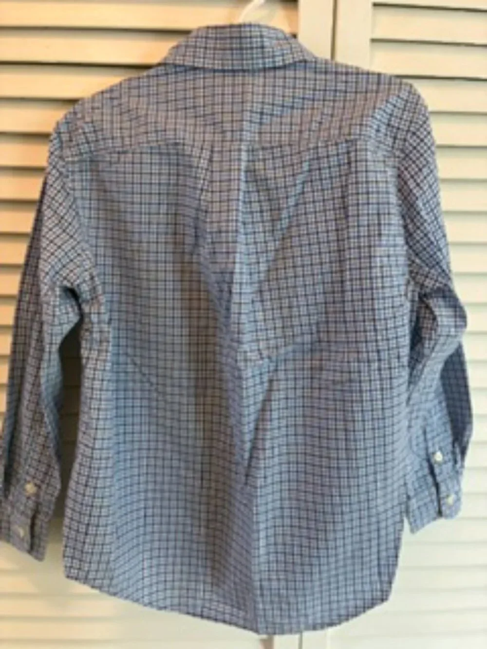 Ralph Lauren Navy Plaid Long Sleeve Button Down Dress Shirt Size 5